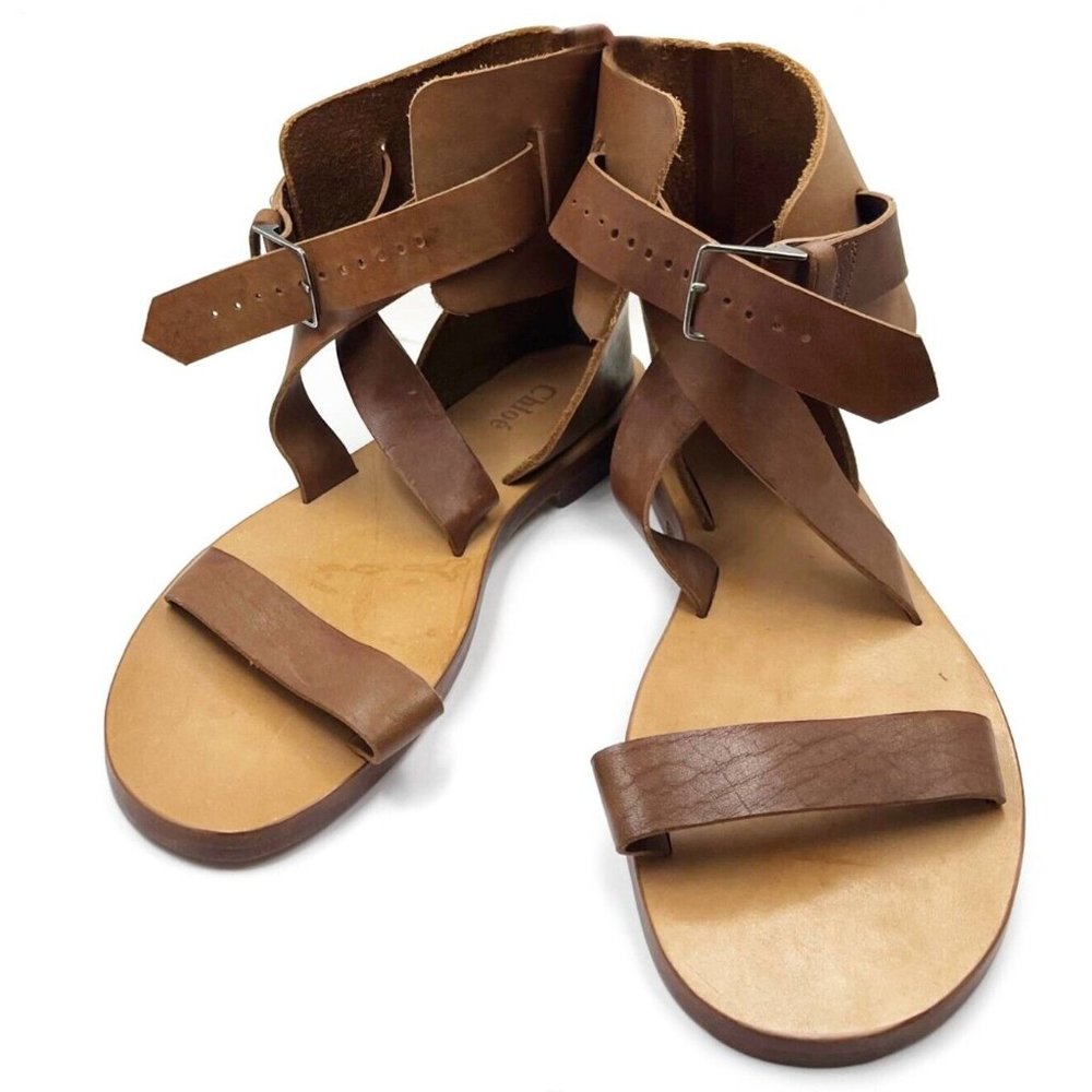 Chloe Brown Strap Sandals